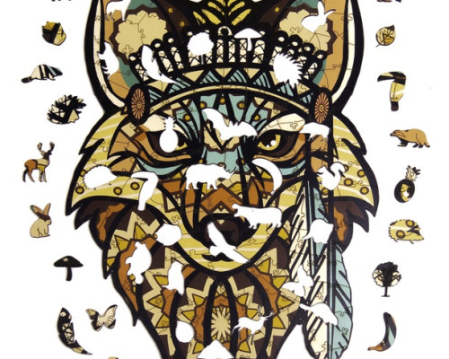 Figurowana drewniana puzzle "Leśny lis"